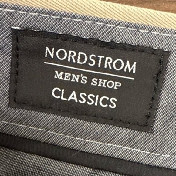 Mens Nordstrom Classics Beige Wrinkle-Free Cotton Blend Pants 29W X 32L - New - Picture 6 of 8